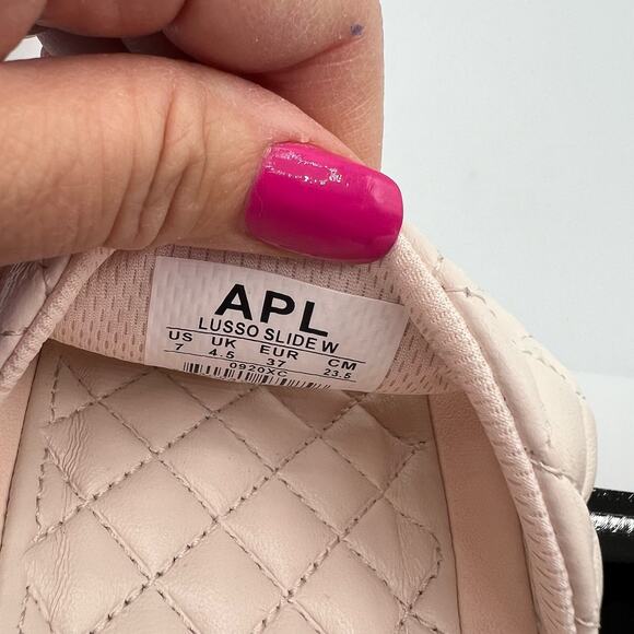 APL Athletic Propulsion Labs Womens US Size 7 Slides Nude Pink Lusso Sandals New - Picture 3 of 10